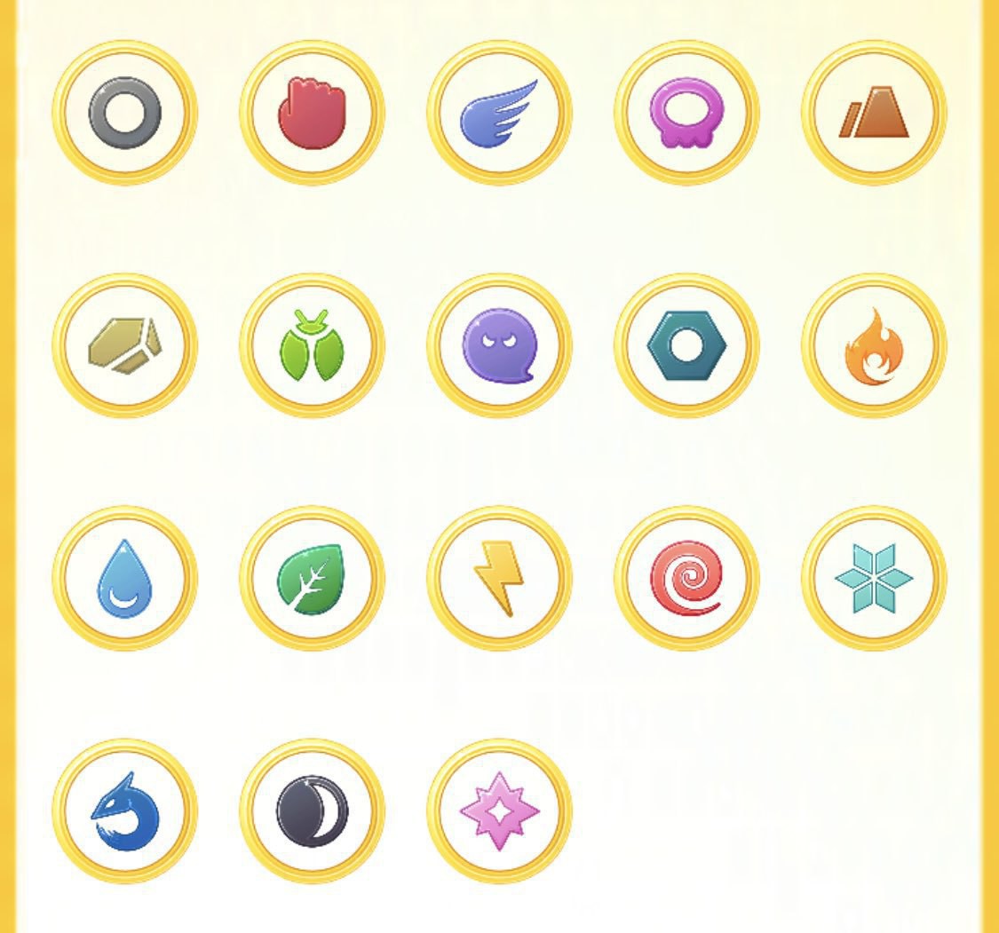 Pokemon creature type medals