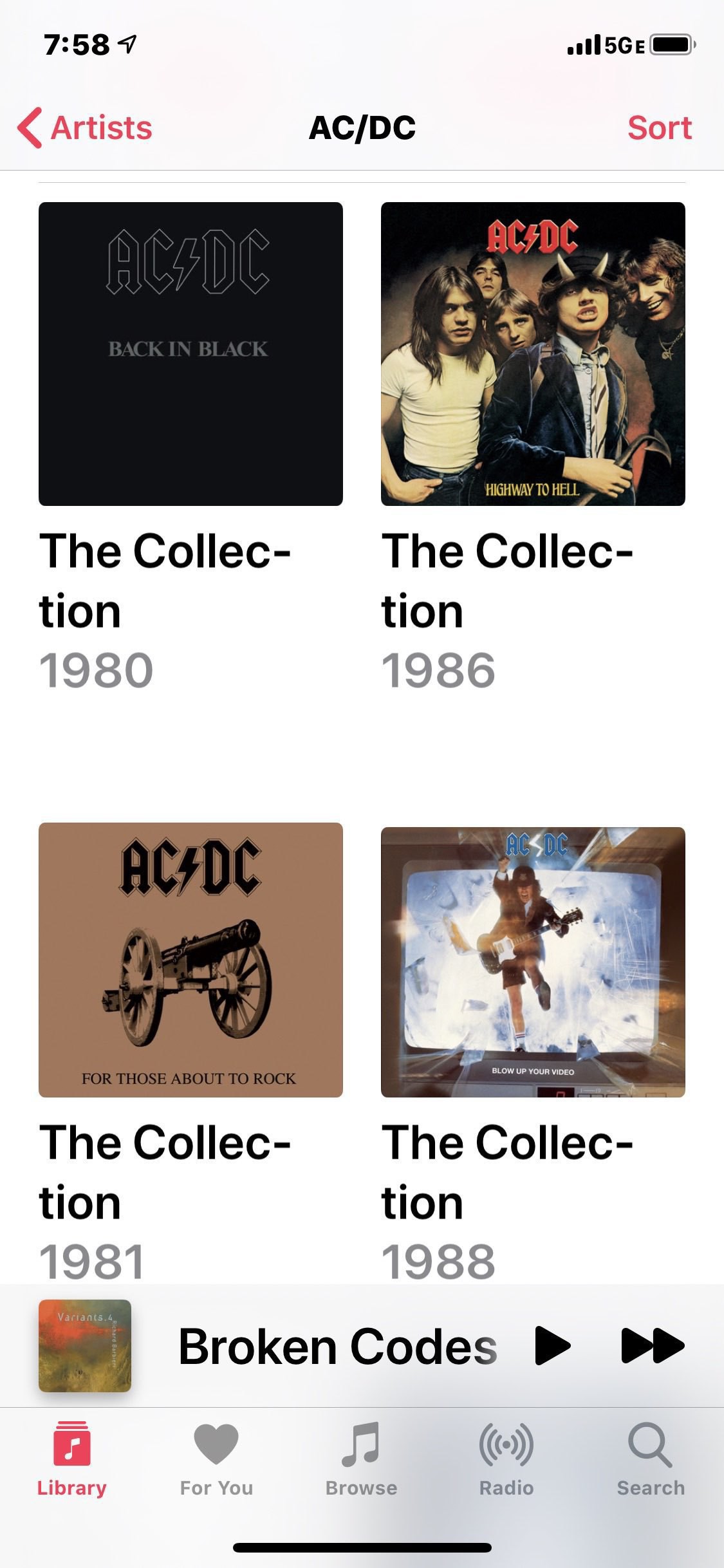 AC/DC albums all named "The Collection"